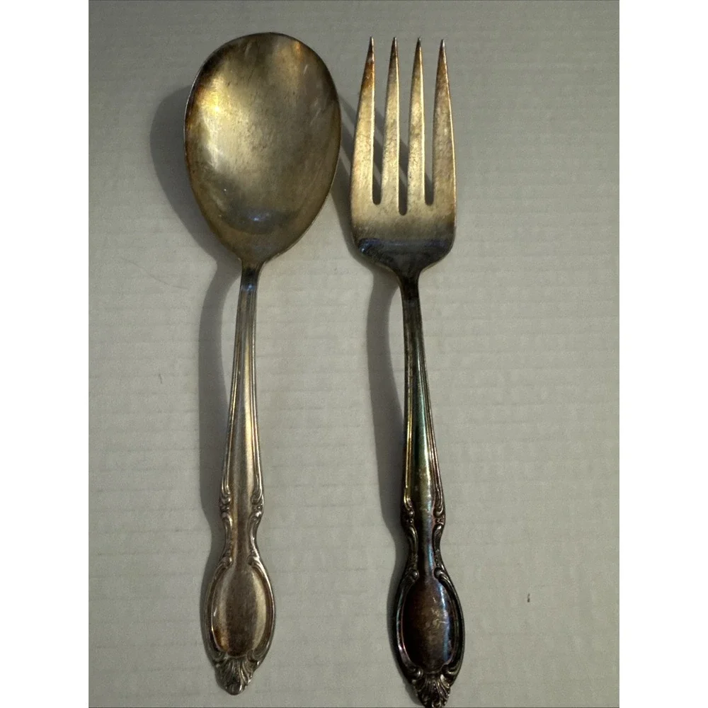 International Silver 2 Serving Pcs. PRECIOUS MIRROR Serving Fork, Spoon